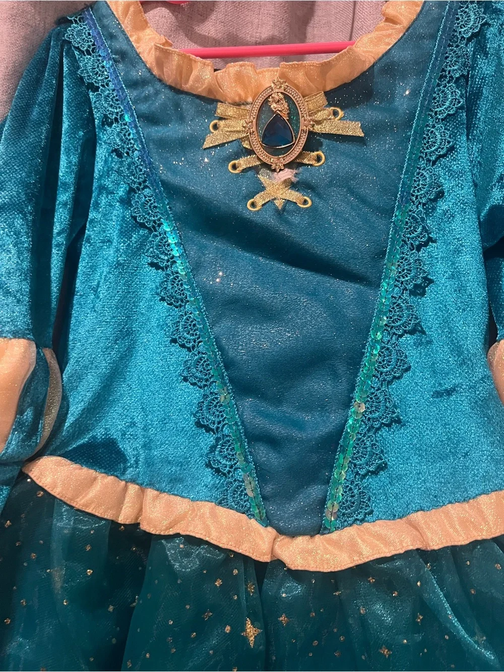 Disney Princess Merida Teal and Gold Starry Princess Costume
